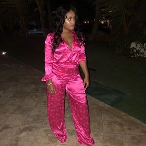 Pink Satin Co-ord Set